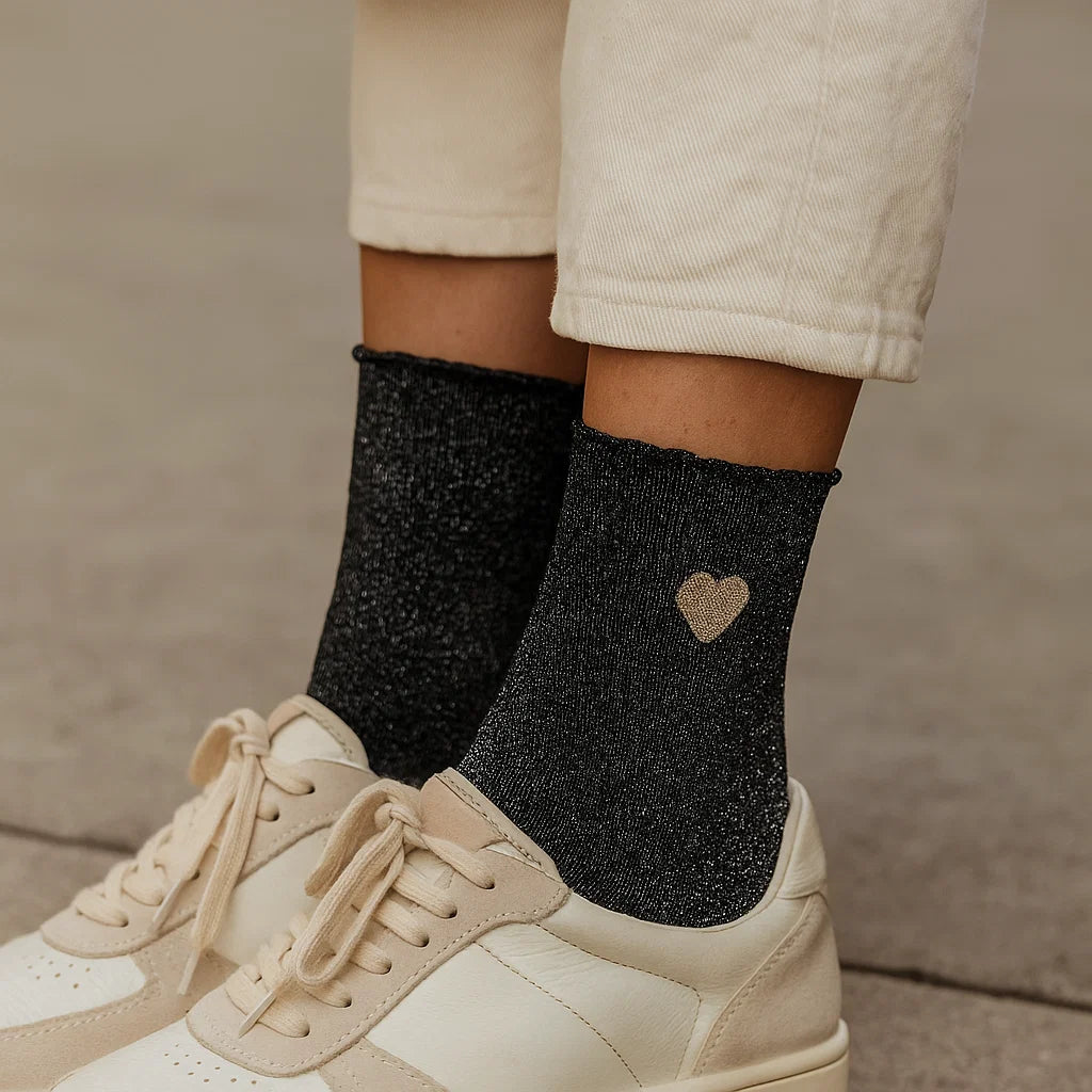 Chaussettes Cœur Brodé