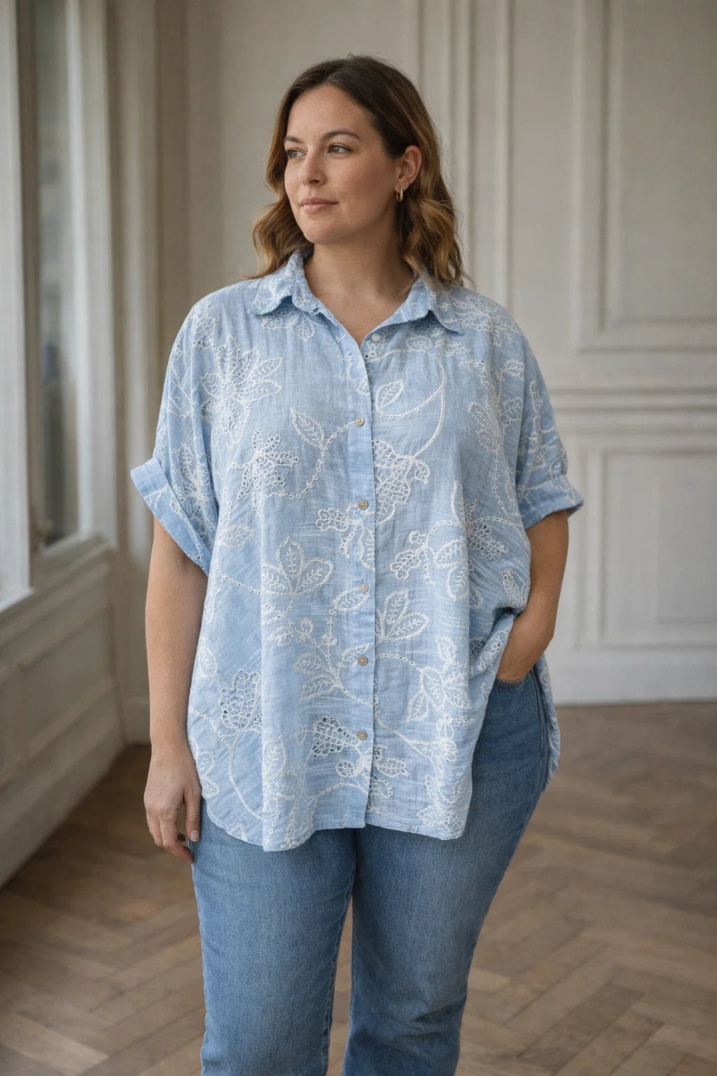 Chemise Coton Brodée