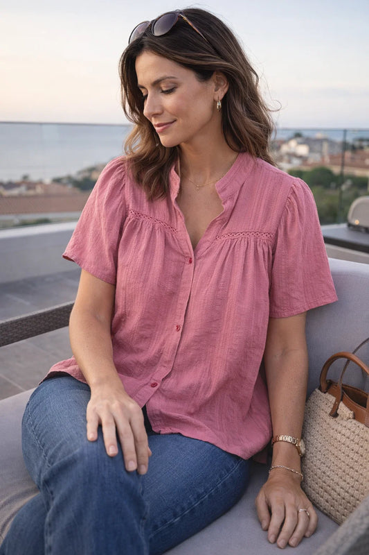 Chemise Manches Courtes Texturée