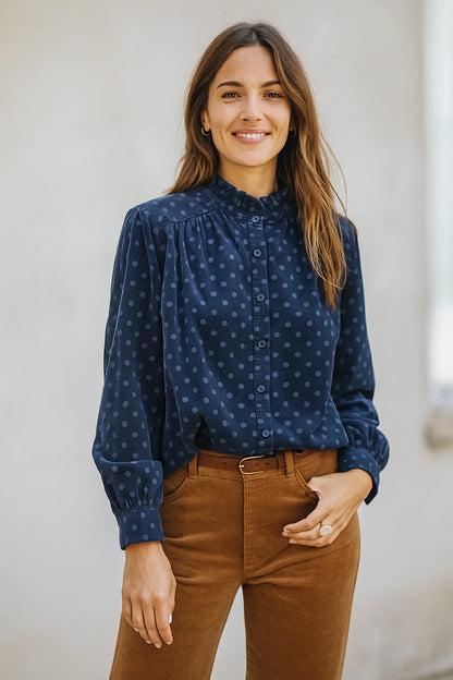 Chemise Velours Pois