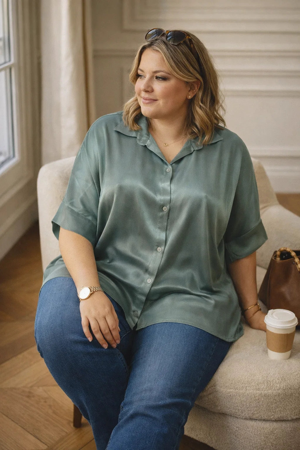 Chemise Satinée Femme 44-50