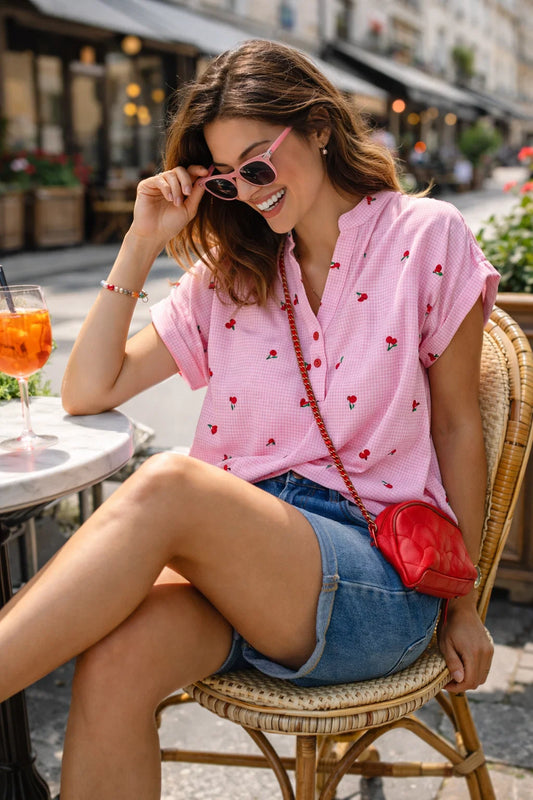 Blouse Vichy Cerises