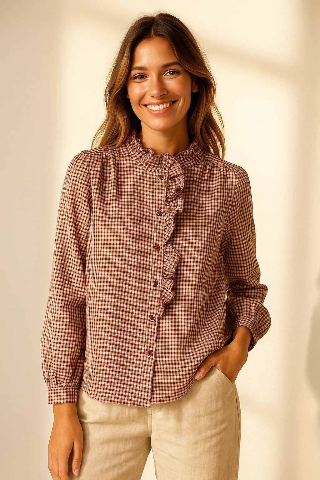 Chemise Vichy Bordeaux