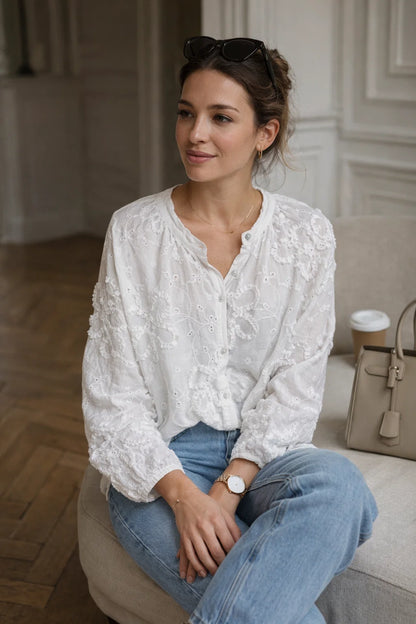 Chemise Fleur Texturée