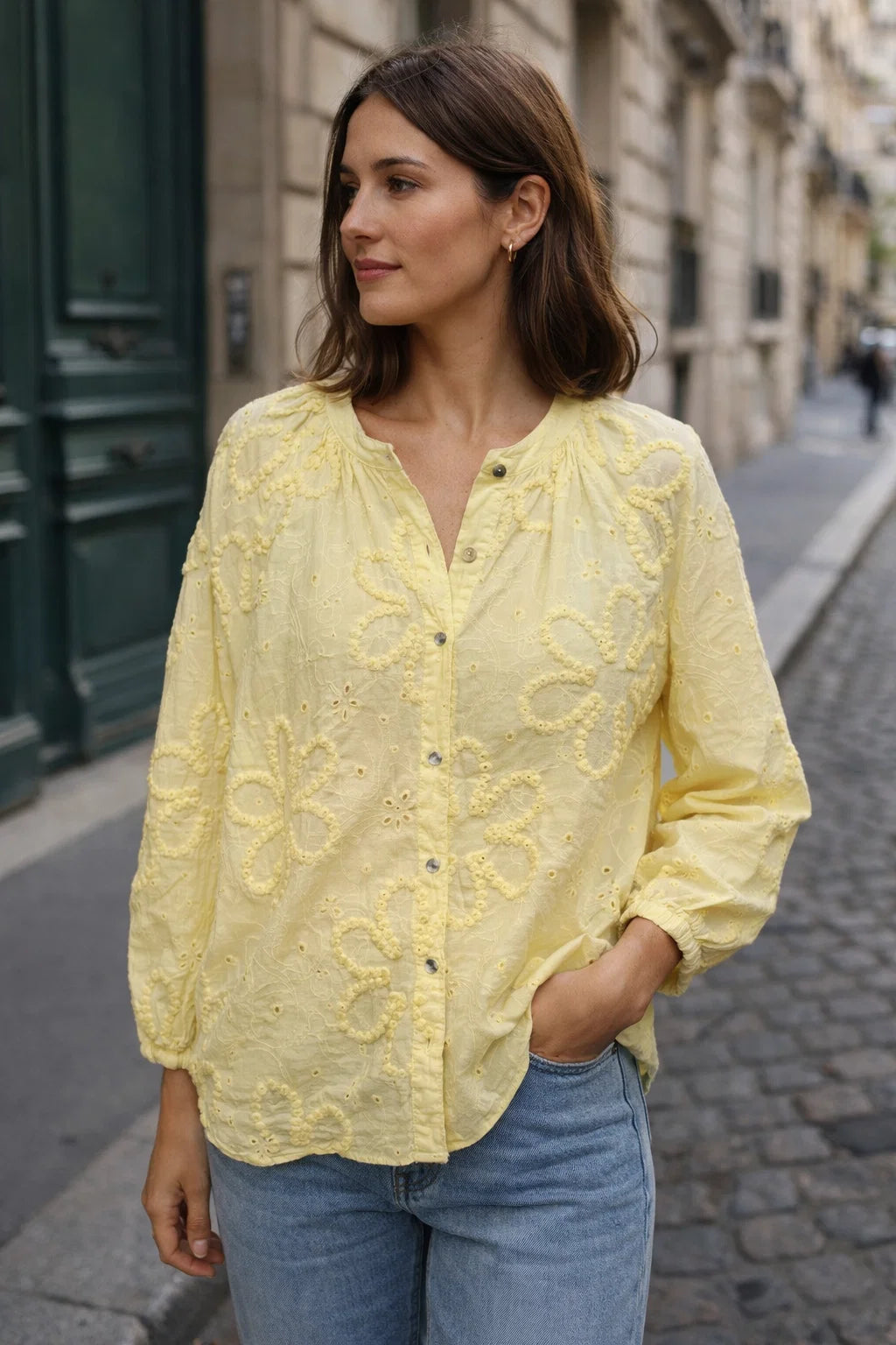 Chemise Fleur Texturée