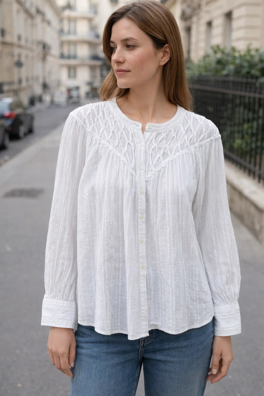 Chemise Détails Smockés
