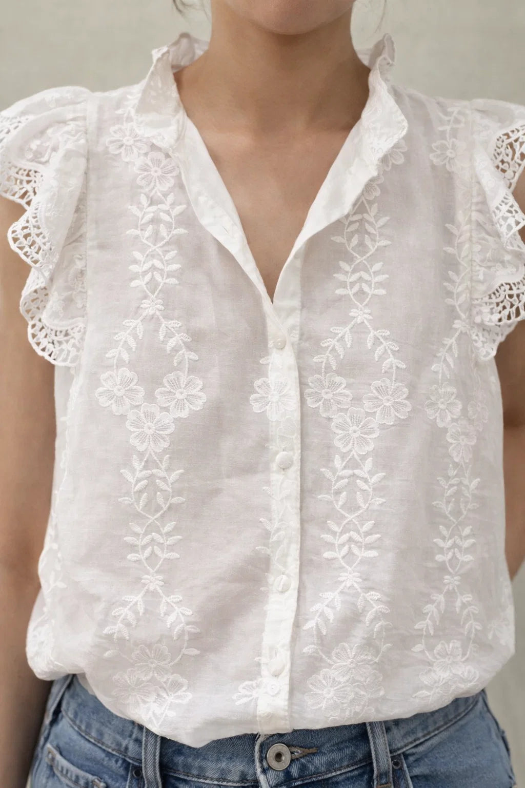 Chemise Manches Courtes Brodée