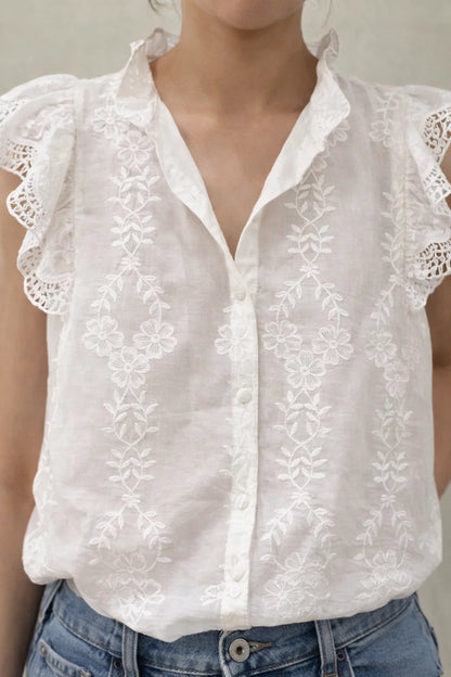 Chemise Manches Courtes Brodée