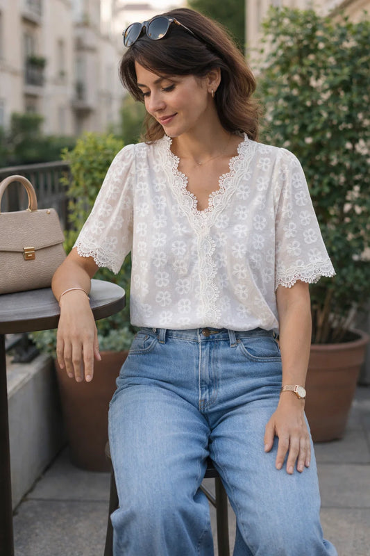 Chemise Dentelle Blanche