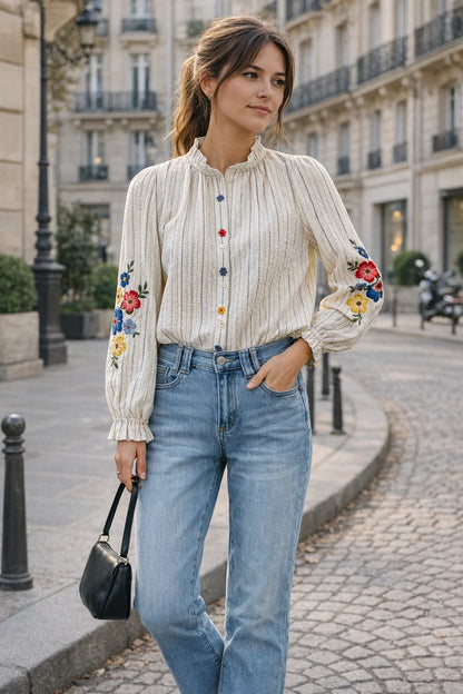 Chemise Détails Brodés