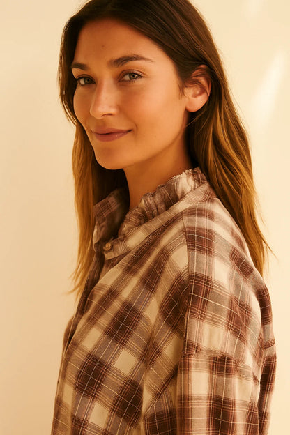 Chemise à Carreaux Bruns
