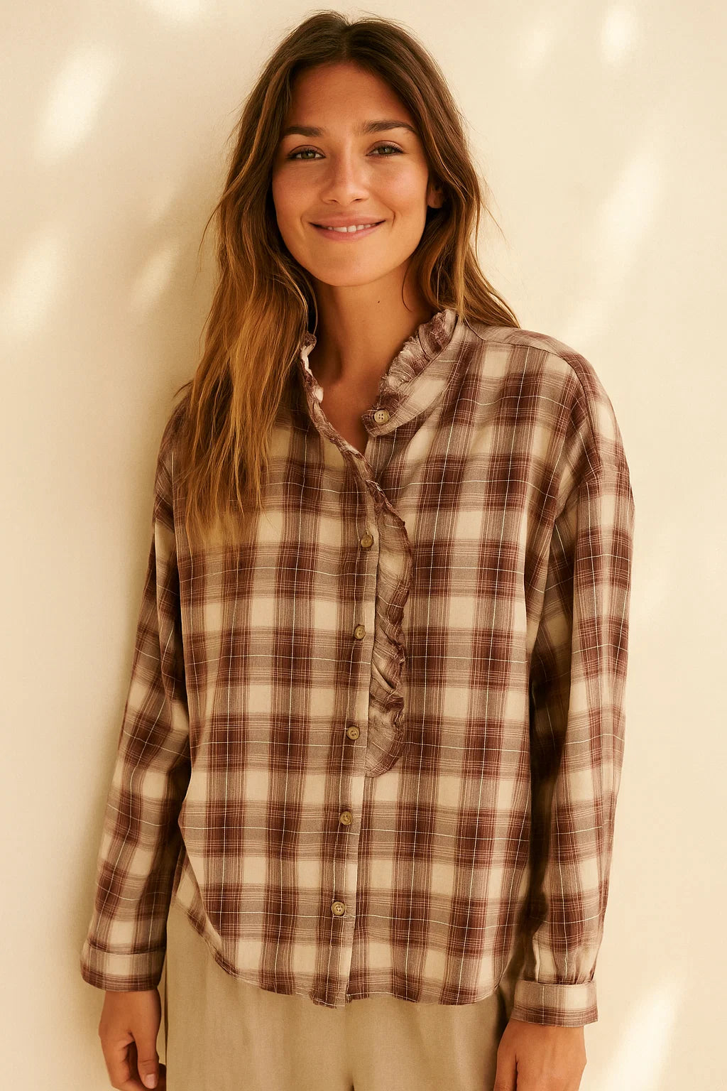 Chemise à Carreaux Bruns
