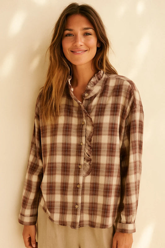 Chemise à Carreaux Bruns