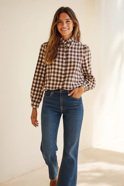 Chemise Hiver Coton Marron