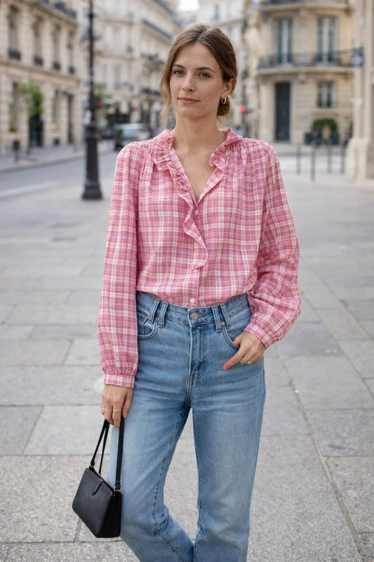 Chemise Carreaux Rose