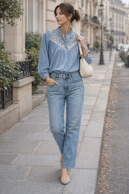 Chemise Brodée Céleste