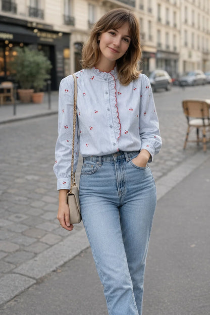 Chemise Cerises Brodées