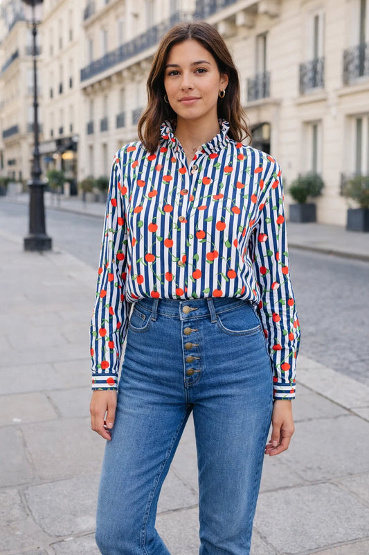 Chemise Cerises Rayée