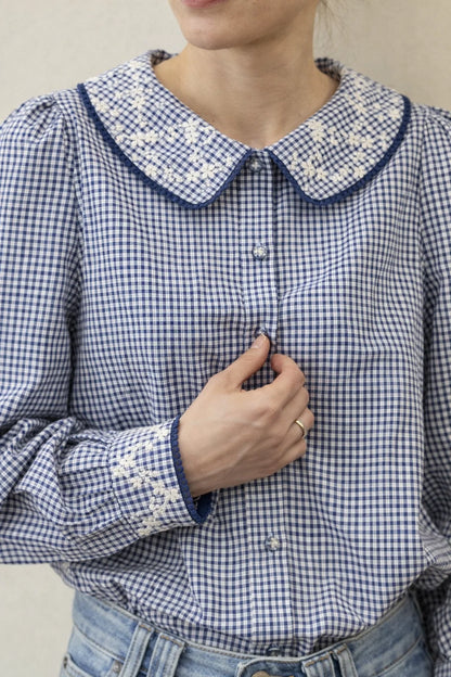 Chemise Vichy Col Claudine