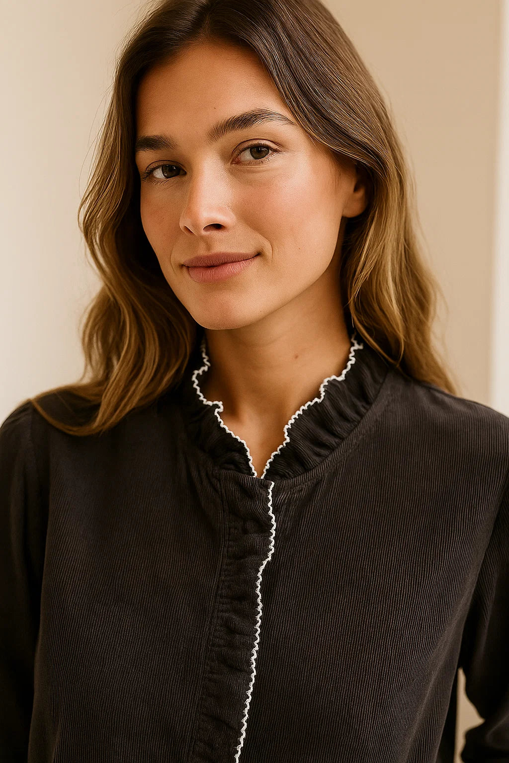 Chemise Col Volanté