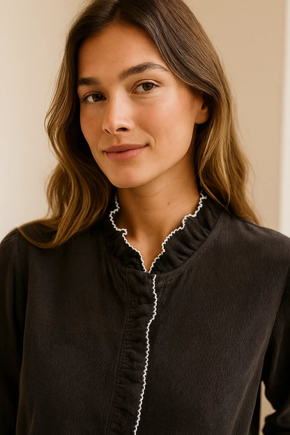 Chemise Col Volanté