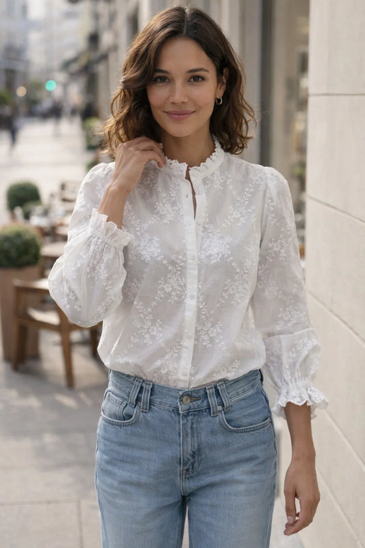 Chemise Col Dentelle
