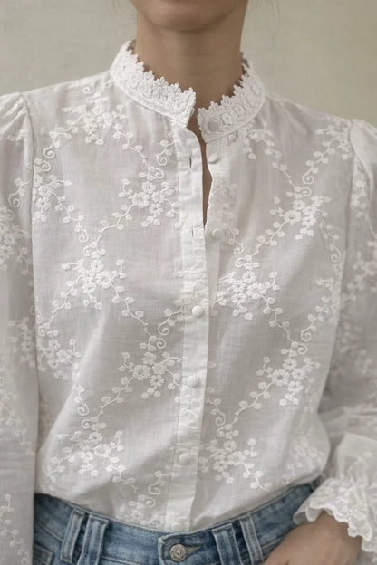 Chemise Col Dentelle