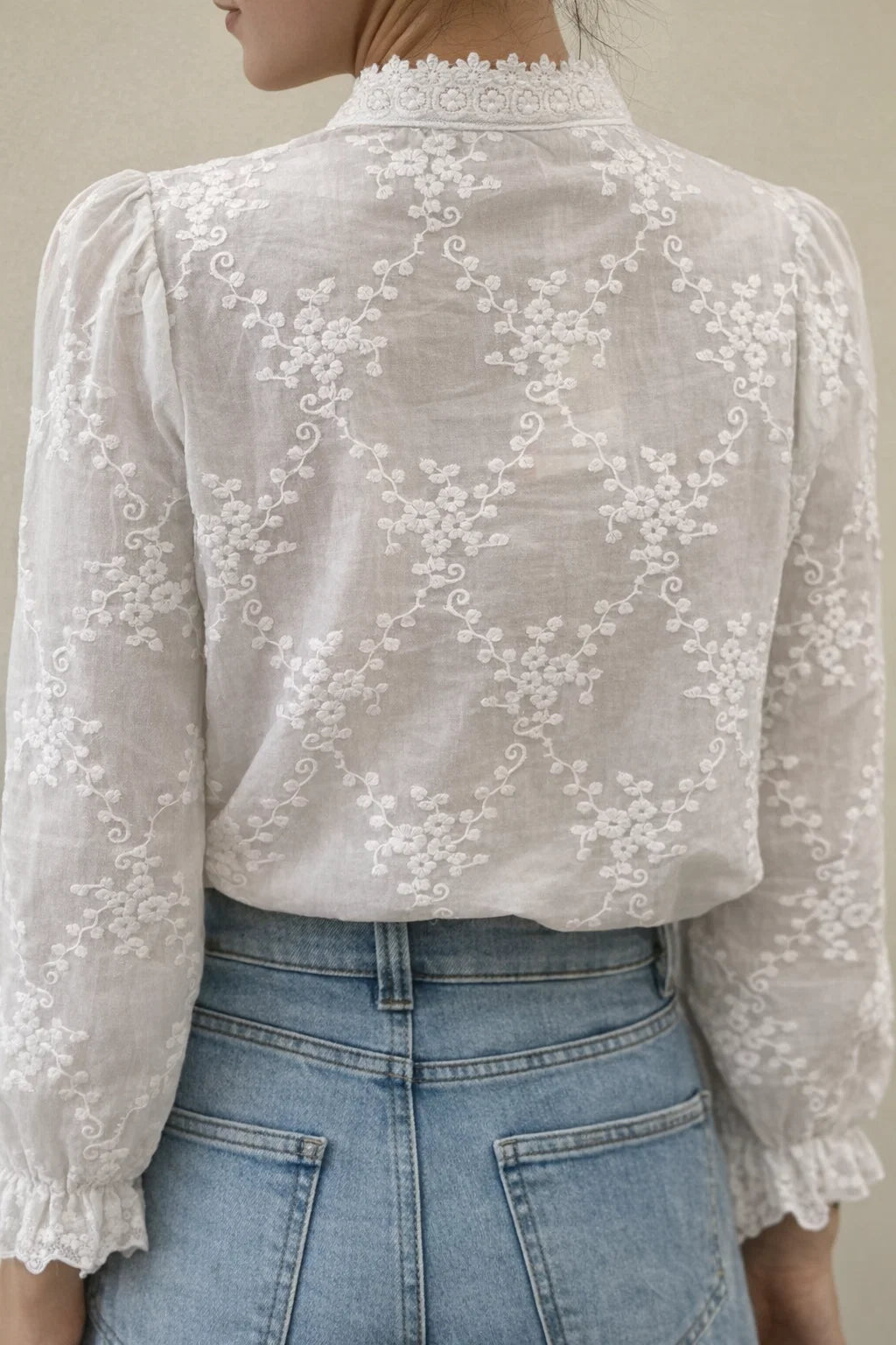 Chemise Col Dentelle