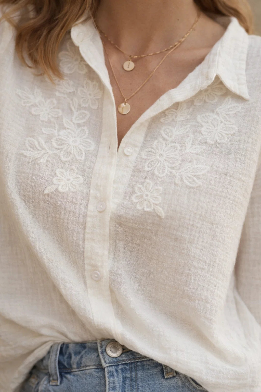 Chemise Légère Brodée