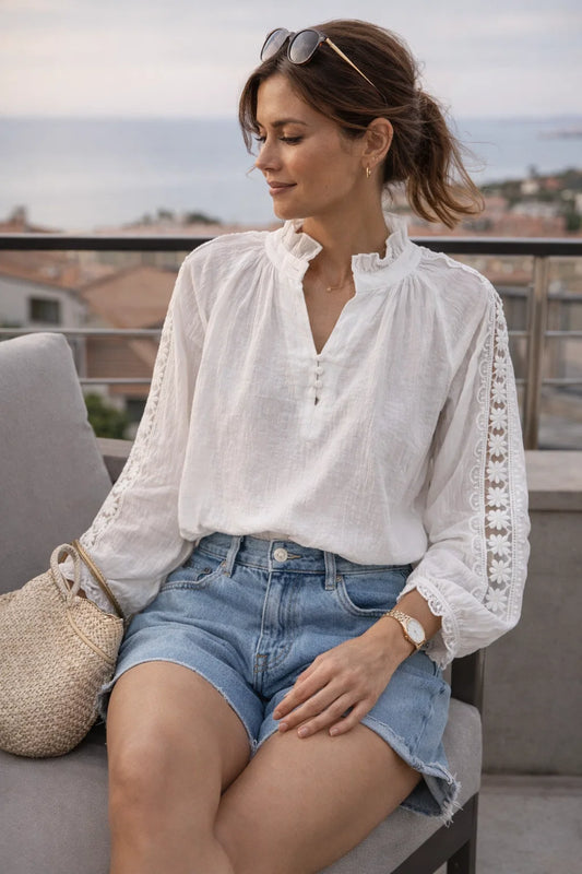 Chemise Manches Ajourées