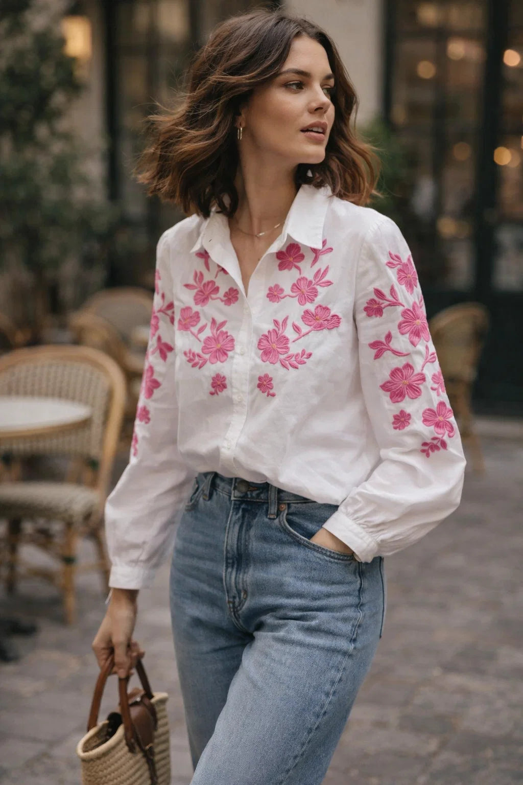 Chemise Broderie Rose