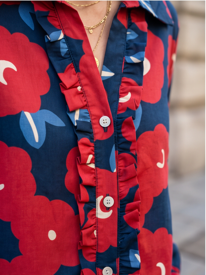 Chemise Gaëlle - Fleurie Marine