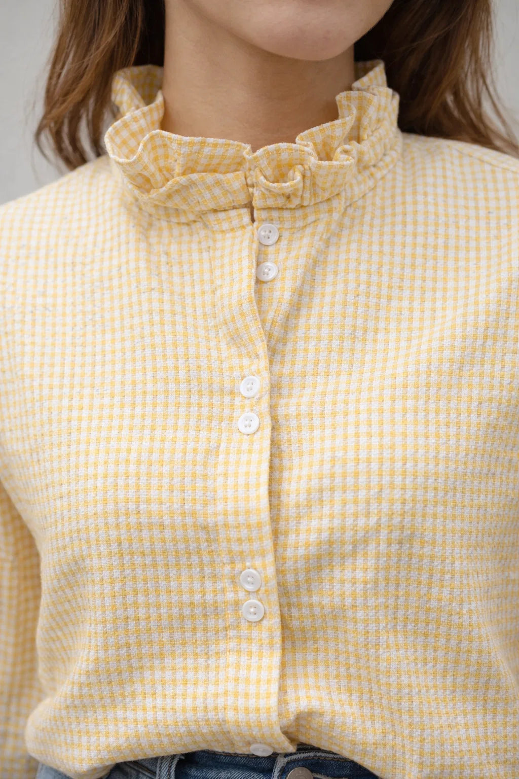 Chemise Vichy Col Volant