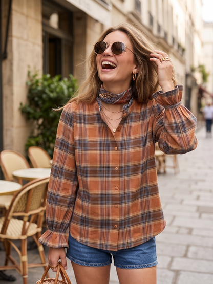Chemise Faustine - Carreaux Camel