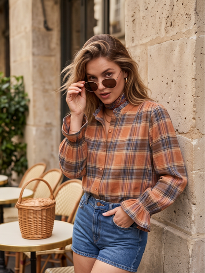 Chemise Faustine - Carreaux Camel