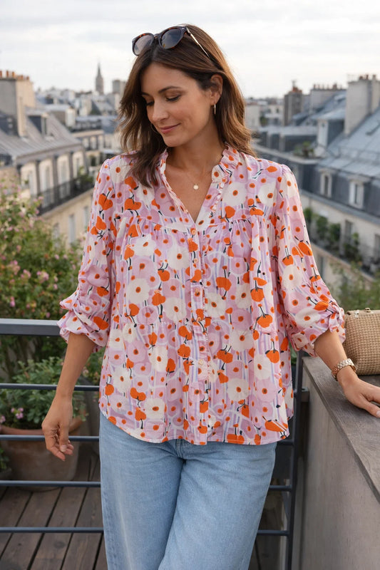 Chemise Lilas Flowers