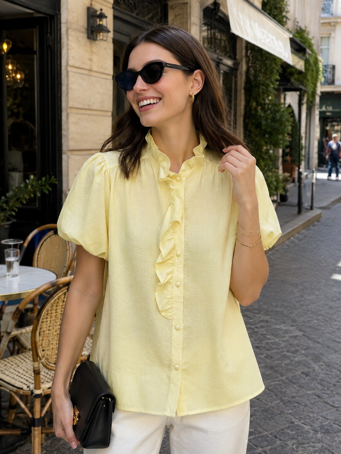 Chemise Vichy Manches Bouffantes