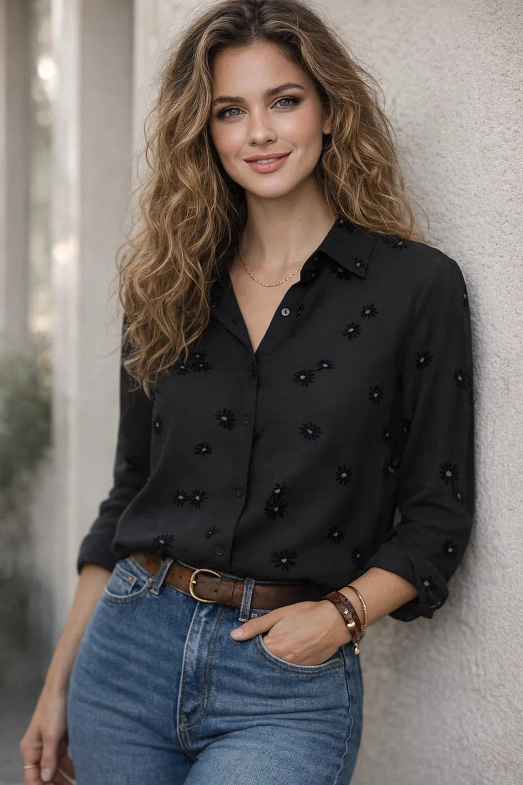 Chemise Noire Scintillante