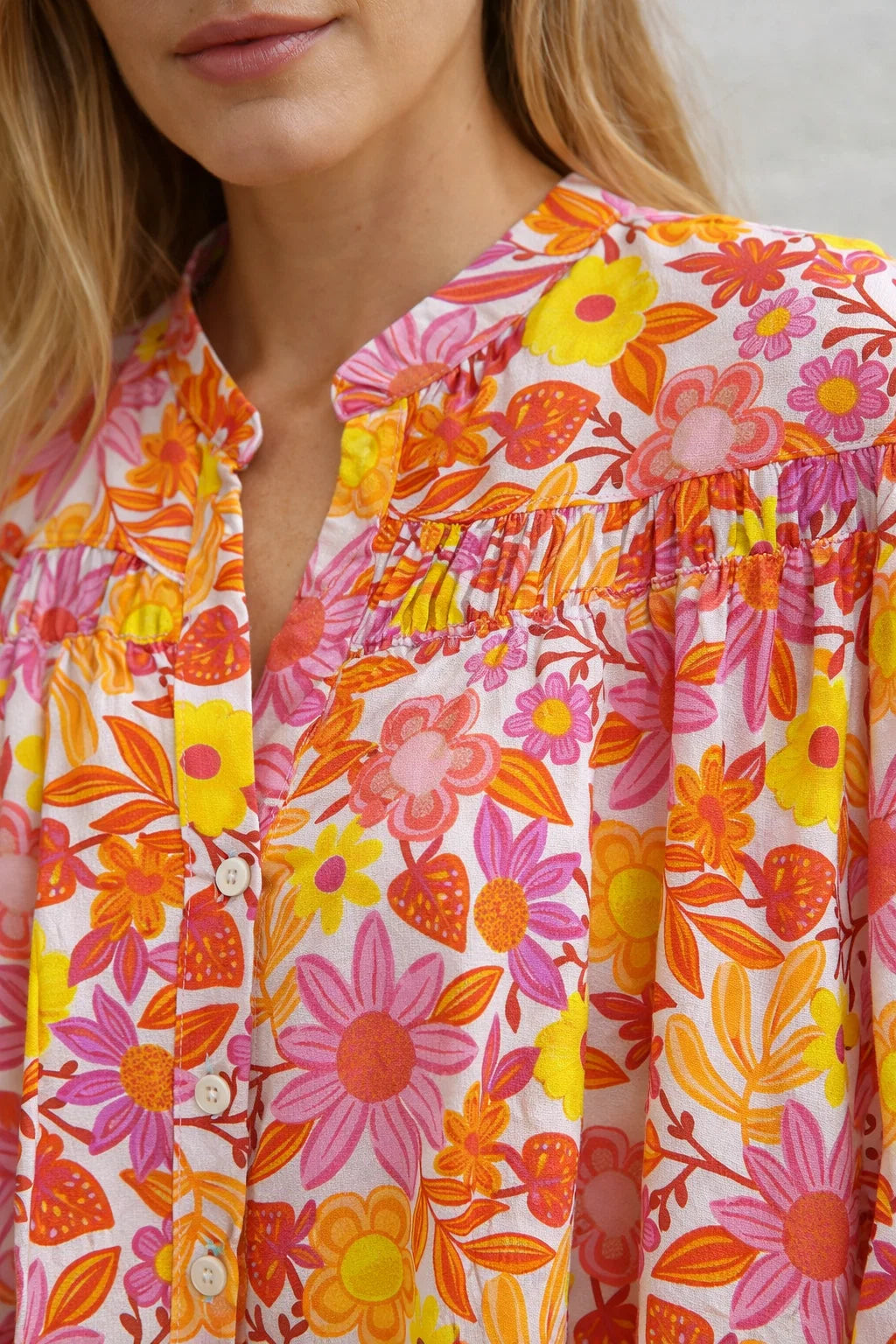 Chemise Orange Flowers