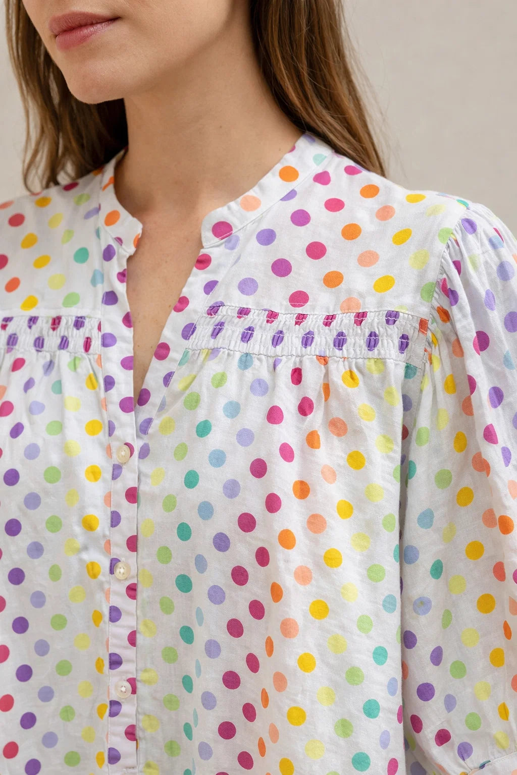 Chemise Pois Multicolores