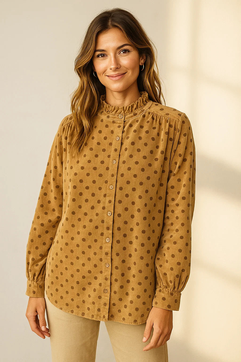 Chemise Velours Pois