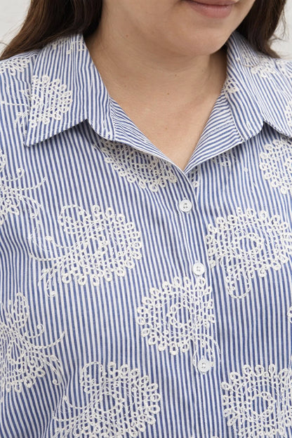 Chemise Rayures Brodées
