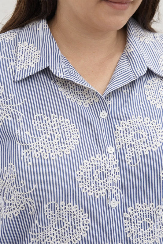 Chemise Rayures Brodées