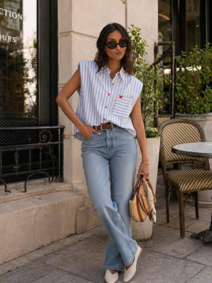Chemise Rayée Coeur