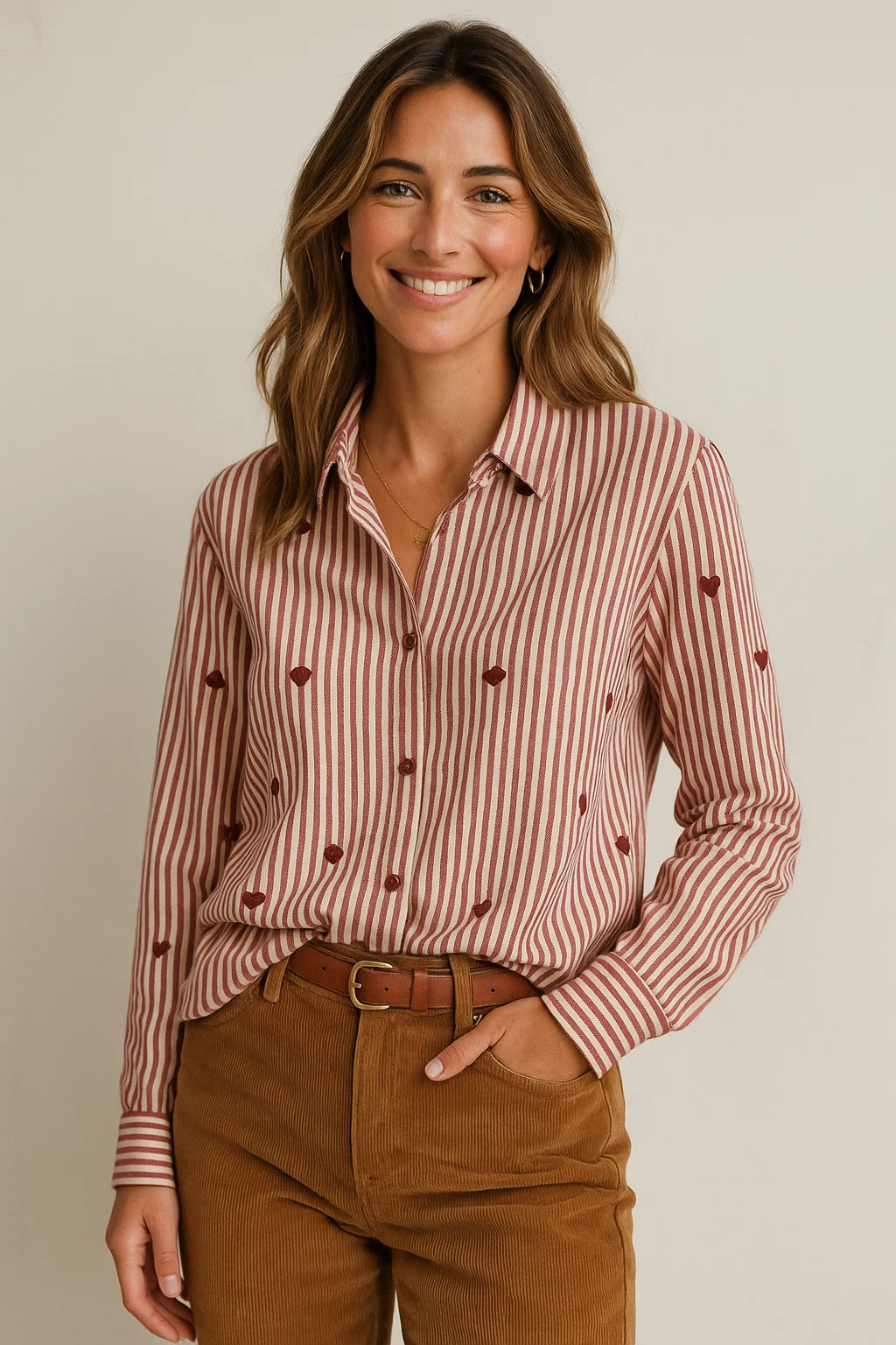 Chemise Cœurs Brodés