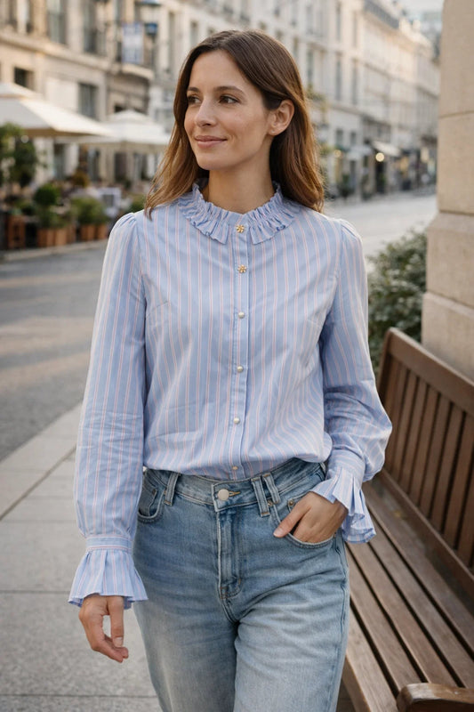 Chemise Rayée Volants