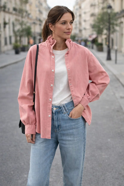 Chemise Col Volanté