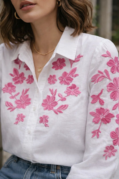 Chemise Broderie Rose