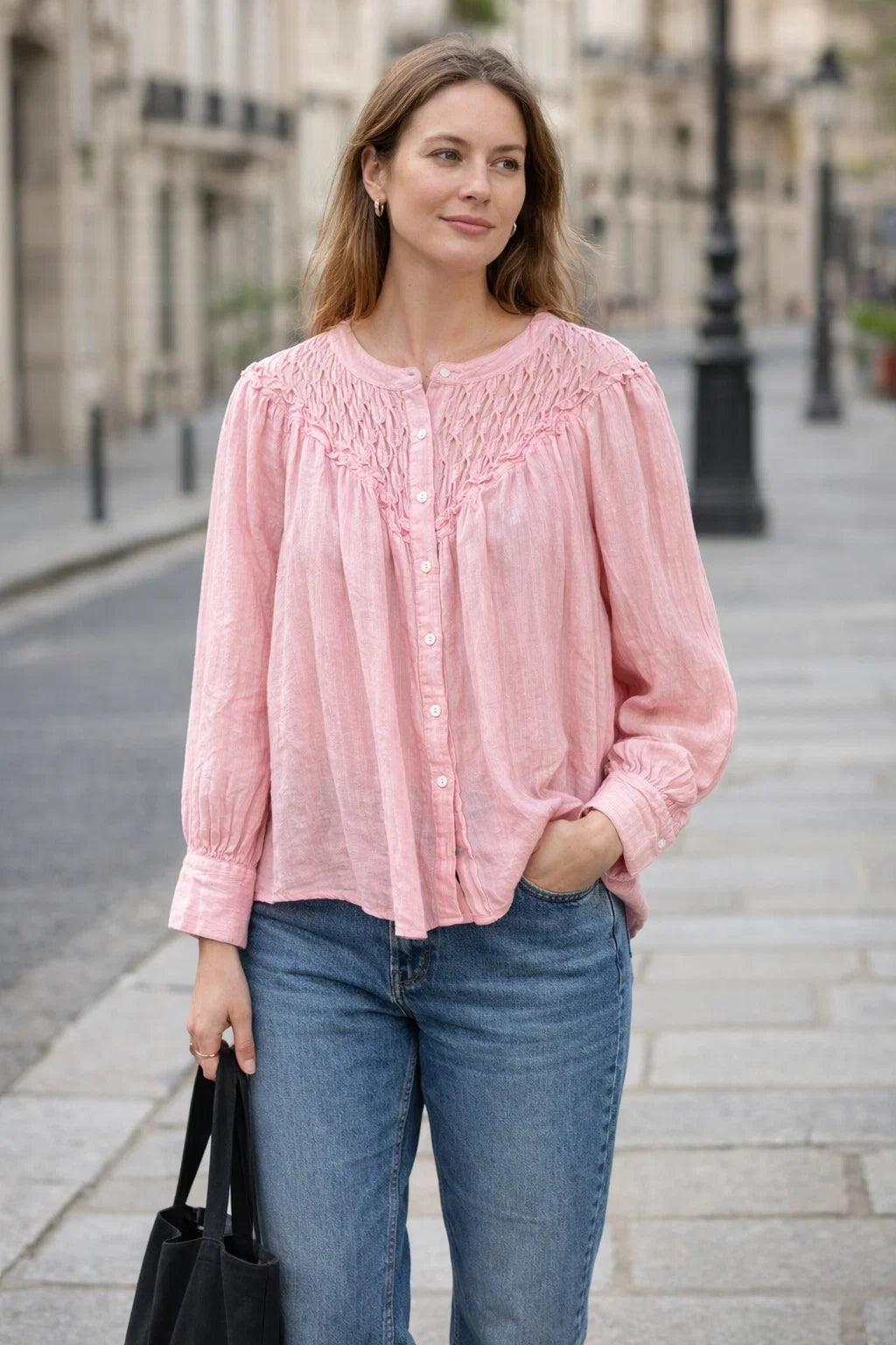Chemise Détails Smockés