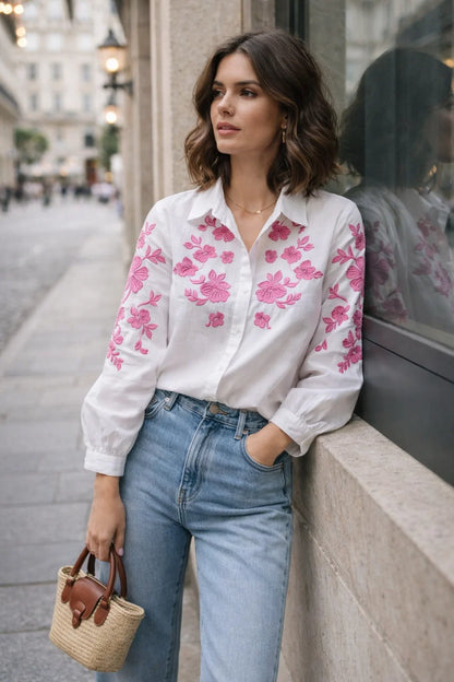 Chemise Broderie Rose